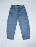 Jeans Baggy Correas Azul Frost - modelo