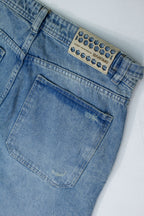 Jeans Baggy Correas Azul Frost - modelo
