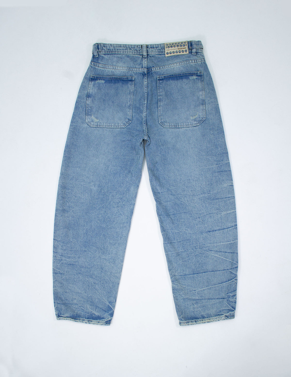 Jeans Baggy Correas Azul Frost - modelo