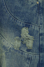 color:azul | Jean Baggy Barriel Rotos BANOMO vista 3
