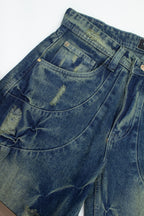 color:azul | Jean Baggy Barriel Rotos BANOMO vista 4