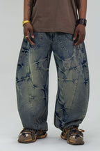 color:azul | Jean Baggy Barriel Rotos BANOMO vista 9